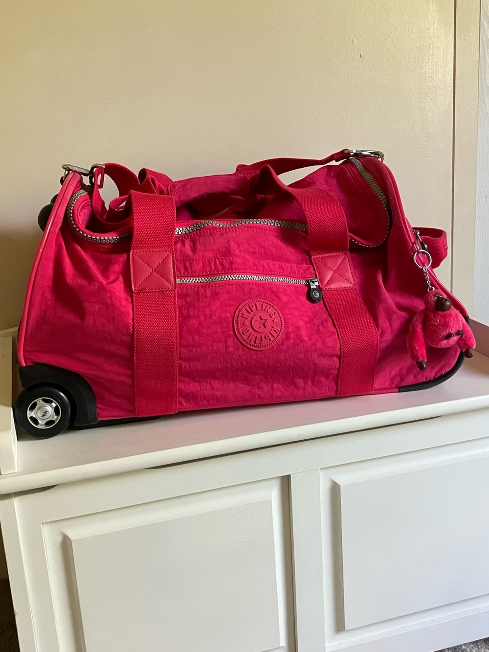 Kipling Women's Pink Rolling Duffle